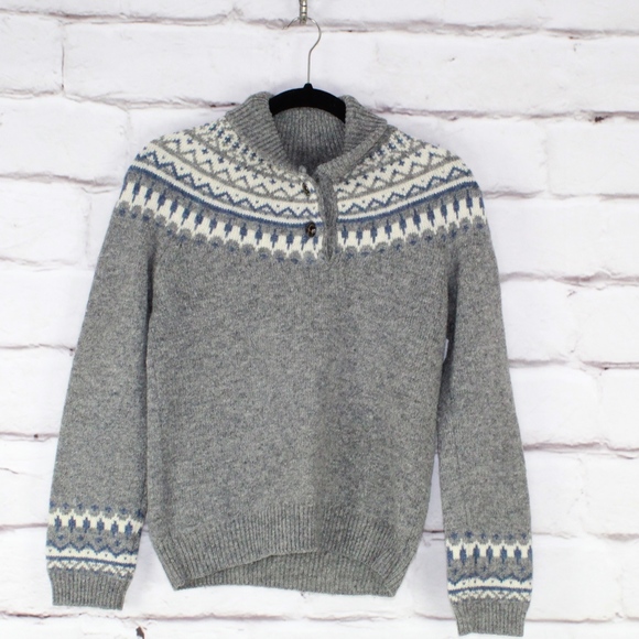 Relume Journal Standard Sweaters - Relume Journal Standard Gray 100% Wool Knitted Pullover Sweater Size S